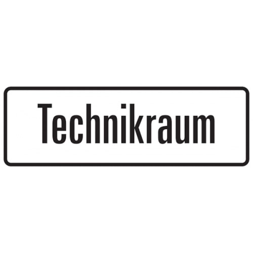 Hinweisschild, Technikraum - 350 x 120 x 2 mm Aluverbund
