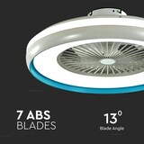thumbnail of V-TAC VT-5022-B   Ventilatoren Doosventilator 45W 3000lm Ring wit + blauw VT-5022-B
