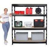 thumbnail of PROREGAL Mega Deal 4x Profi Schwerlastregal Rhino | HxBxT 180x160x60cm | 4 Spanplatten-Ebenen 16mm | Fachlast 500kg | Schwarz