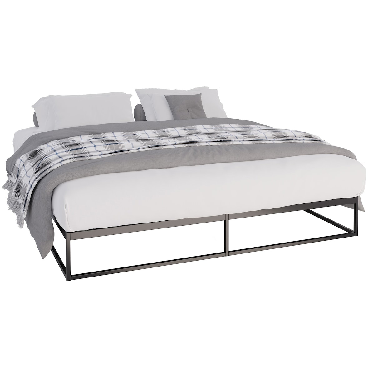 Metalen bed Scala zwart/200x180x25 cm
