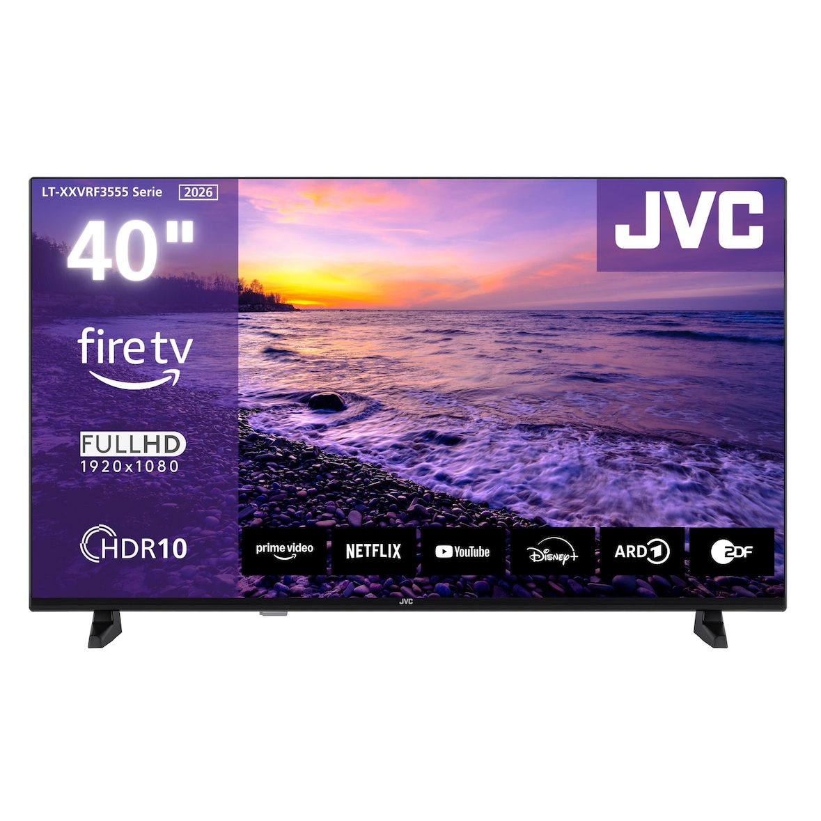 JVC Fernseher 40 Zoll Fire TV Full HD Smart TV HDR Fernseher Alexa Triple-Tuner LED TV LT-40VRF3555