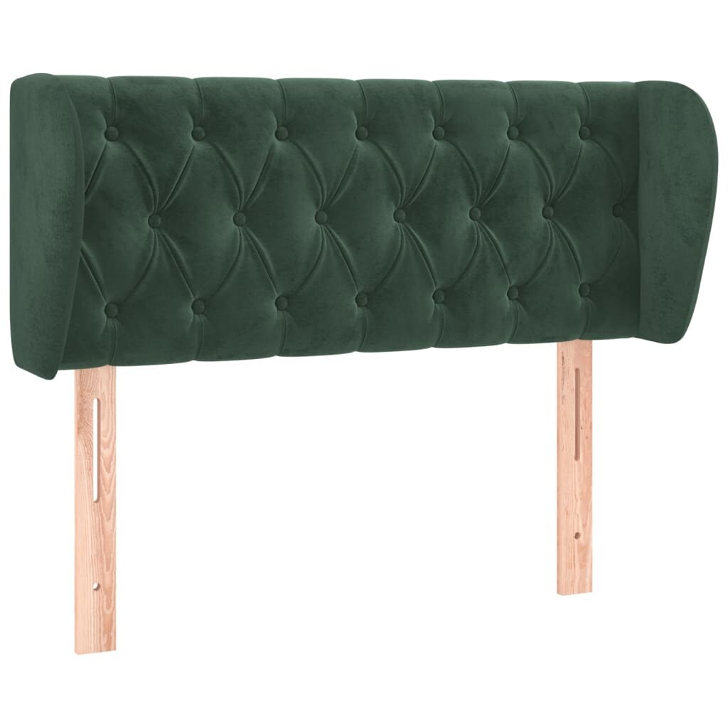 vidaXL Kopfteil mit Ohren Dunkelgrün 103x23x78/88 cm Samt