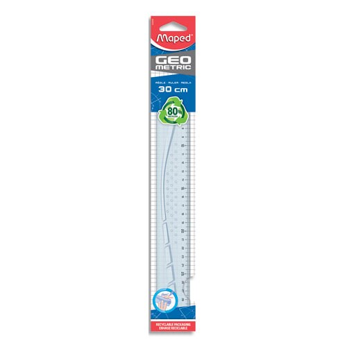 MAPED Geometric - Règle 30 cm - transparente