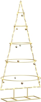 thumbnail of vidaXL Metall Weihnachtsbaum Gold 125 cm Pulverbeschichteter Stahl