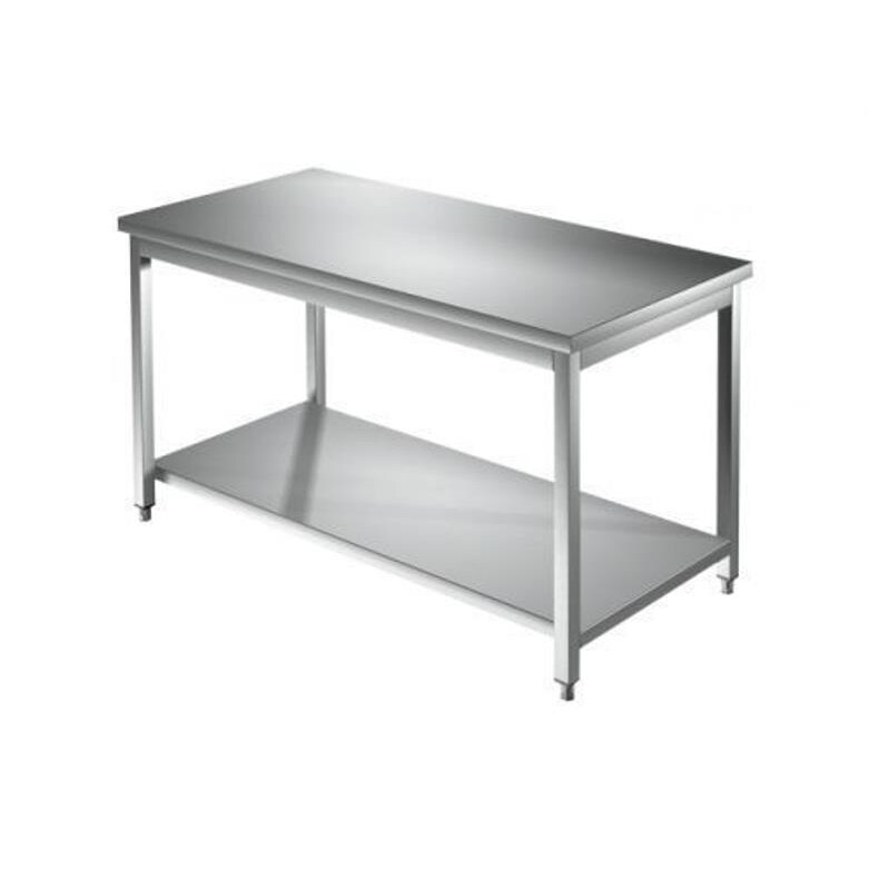 Edelstahl Arbeitstisch 1200 x 700 - mit Grundboden - IDEAL
