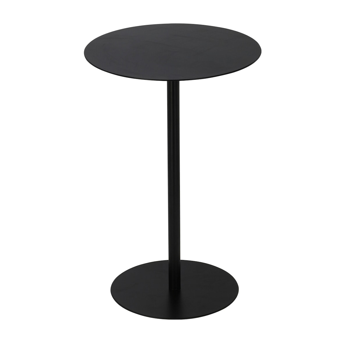 WellHome - Mesa auxiliar redonda de hierro en color negro 35x35x53cm