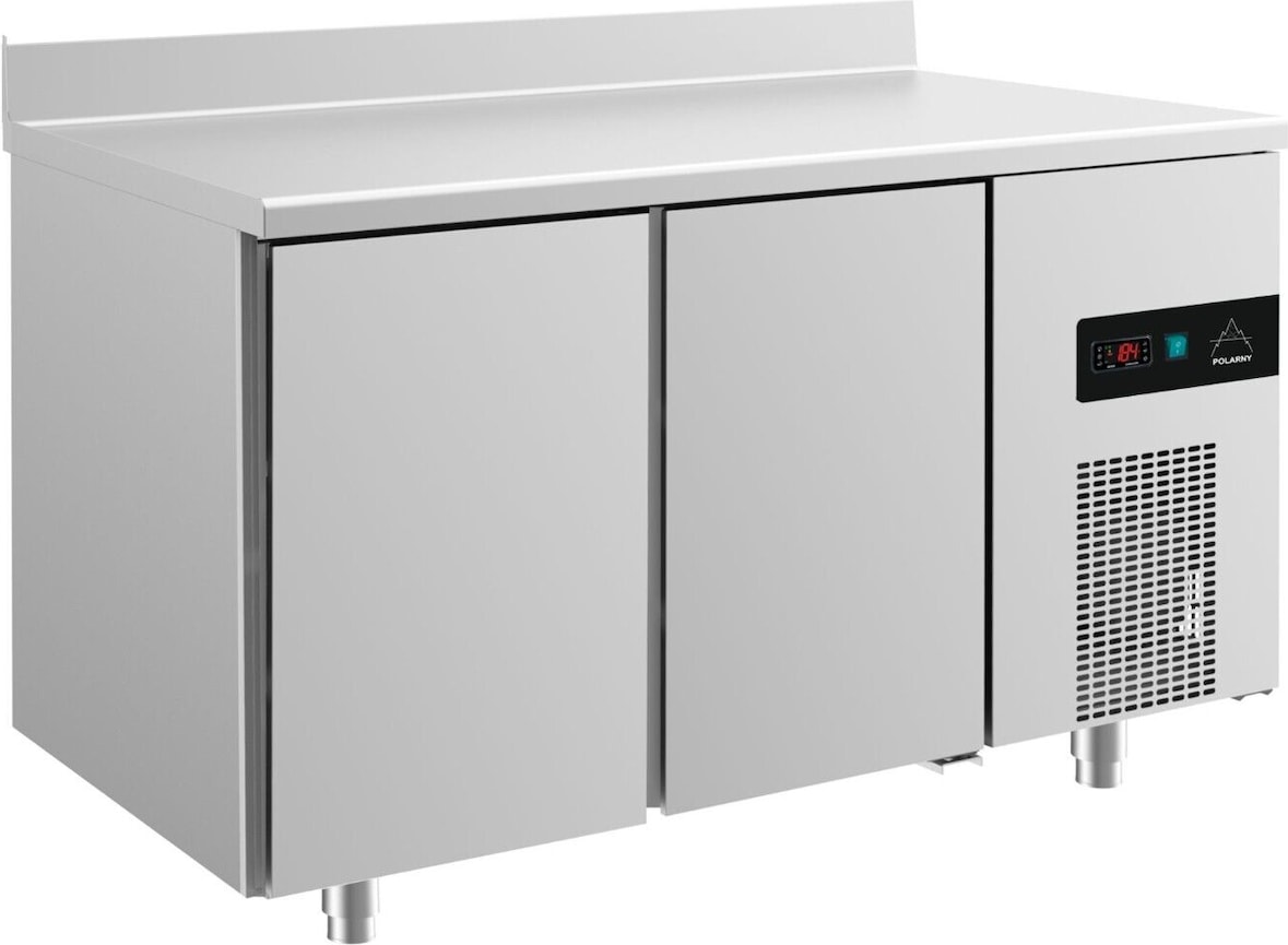 Gastro Kühltisch Umluftkühlung 2 Türen Aufkantung, 1400x700x850mm 281l -2/+8°C 281l
