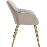 thumbnail of tectake Chaise de salle à manger aspect velours matelassé taupe/or - 405719