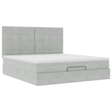 thumbnail of vidaXL Ottoman-Bett mit Matratzen Hellgrau 180x200 cm Samt
