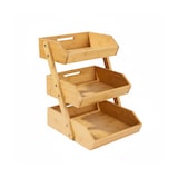 thumbnail of Relaxdays Obst Etagere Bambus, 3 Etagen, HBT 41x33x30 cm, Korbetagere für Obst, Gemüse & Gebäck, Obstschale Küche, natur