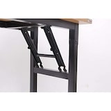 thumbnail of Konferenztisch, Klapptisch 120x60 cm, Schreibtisch, Robust Metallrahmen, Teak und Schwarz