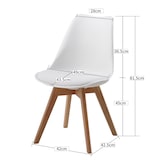 thumbnail of ALBATROS Esszimmerstühle 4er Set AARHUS, Weiss - Beine aus Buche Massiv-Holz, Skandinavisches Retro-Design, bequemer Schalenstuhl