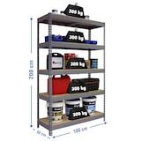 thumbnail of SimonRack Metalen Stellingkast Opbergrek 2000x1000x600 mm, Zwaar Belastbaar Rek, 300 kg Draagvermogen, 5 Verstelbare Houten Planken - Bricoforte
