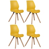 thumbnail of Set van 4 eetkamerstoelen Luna geel/Kunststof