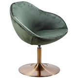 thumbnail of Loungesessel: Bequem, Drehfunktion, Trompetenfuß, 360° drehbar, Samtbezug, Polyester. Grün, 70x70x79 cm | Kadima Design