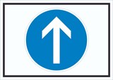 thumbnail of Schild Fahrtrichtung geradeaus Symbol A6 Rückseite selbstklebend