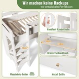 thumbnail of Hochbett 90x200 Weiß mit Schreibtisch Stauraum USB-C Multifunktion Jugendzimmer Massivholz MDF Multifunktionsbett