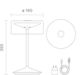 thumbnail of Numotion Akku Glasleuchte Sigor Tischleuchte IP 54 dünenbeige 265mm 2,2W FlexMood 2200K/2700K 171lm Ra85 dim