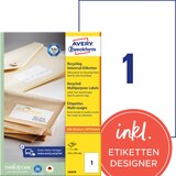 thumbnail of Avery Zweckform LR3478 Recycling Universal-Etiketten, A4, 210 x 297 mm, 100 Bogen/100 Etiketten, naturweiß
