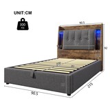 thumbnail of Polsterbett 90x200 cm mit USB Typ-C Ladefunktion und LED-Beleuchtung – stilvolles Design und vielseitiger Stauraum Grau