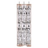 thumbnail of vidaXL Wandgarderobe mit 6 Haken 120 x 40 cm "FAMILY RULES"