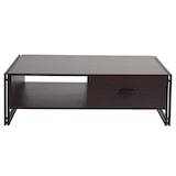thumbnail of Mesa de centro HWC-A27, mesa de apoio para sala de estar, 41x120x60cm Estrutura 3D, metal MDF ~ castanho escuro