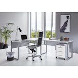 thumbnail of Büromöbel-Set TABOR PRO 2 in lichtgrau / weiß matt, Arbeitszimmer Komplett-Set