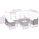 thumbnail of vidaXL Garten-Sofa-Set 9 pcs Schwarz und Creme 287,5 x 177,5 x 85 cm