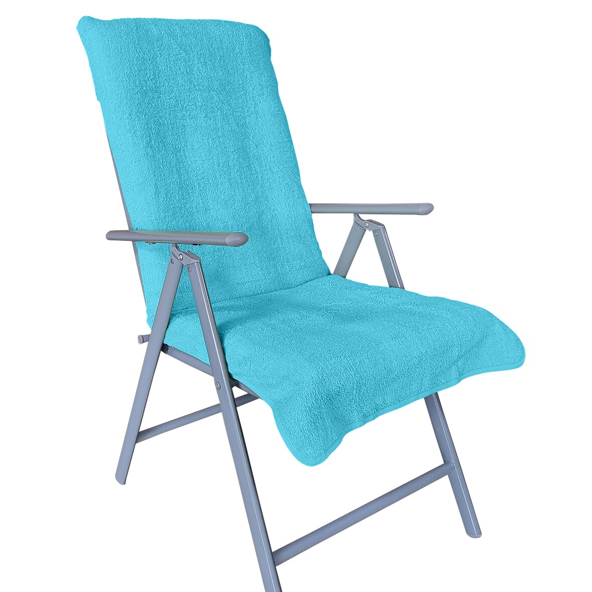 Frottee Schonbezug für Gartenstuhl NYVISpa 60x130 cm - Hygiene Auflage für Hochlehner Gartenstühle Farbe:Türkis