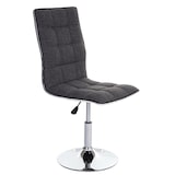 thumbnail of Set van 2 eetkamerstoel HWC-C41, stoel keukenstoel, in hoogte verstelbaar draaibaar, stof/textiel ~ grijs