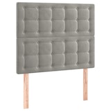 thumbnail of Décoshop26 - Cabecero accesorio de dormitorio iluminación LED 100 x 5 x 118/128 cm tejido de terciopelo gris claro TDL0201460