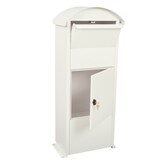 thumbnail of PROREGAL Robuster freistehender Briefkasten Victorian aus pulverbeschichtetem verzinkten Stahl | HxBxT 110x41x27cm | Einwurföffnung 36x17cm | Weiß