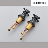 thumbnail of JULIAN | Vintage 3-Loch Badarmatur Schwarz gebürstet| Premium Retro Edelstahl Wasserhahn Waschbecken | Antike 2-Griff Mischbatterie Hotel Gastronomie