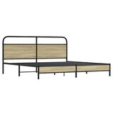 thumbnail of vidaXL Metallbett ohne Matratze Sonoma-Eiche 193x203 cm