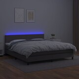thumbnail of vidaXL Boxspringbett mit Matratze & LED Grau 160x200 cm Kunstleder