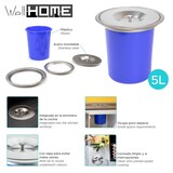thumbnail of WellHome - Auf der Arbeitsplatte eingebauter Abfalleimer mit 5-Liter-Edelstahldeckel Blau