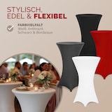 thumbnail of DETEX® Stehtischhusse Weiß 70-75cm Verstärkter Fußbereich 30°C Waschbar Stehtisch Hussen Stretch Tisch Überzug Hochzeit