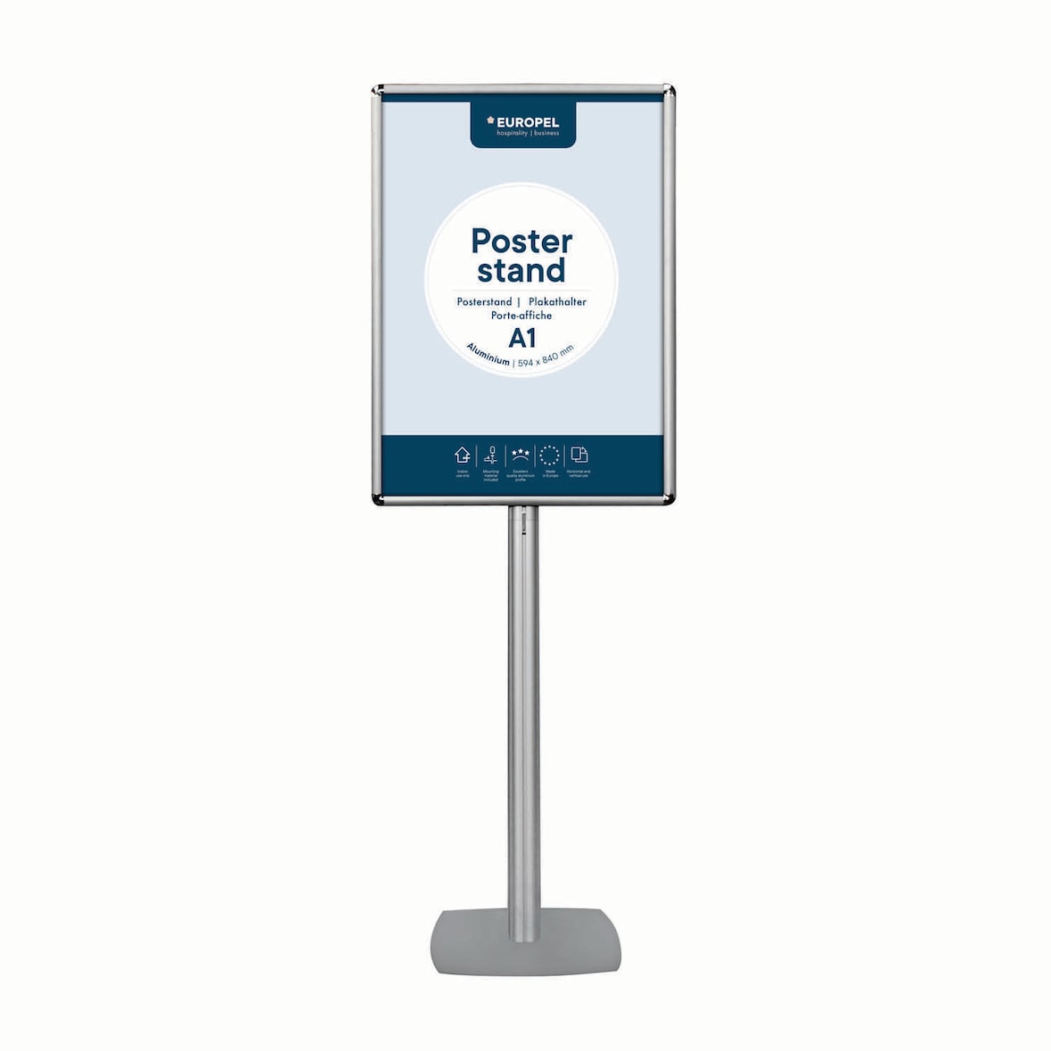 Infoständer Europel mit Klapprahmen A1 aluminium 355040