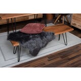 thumbnail of Sitzbank Baumkante 140 cm nussbaum massiv Akazie Hairpin-Gestell schwarz