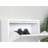 thumbnail of Pisa Schuhschrank mit 4 Klappen/ Türen in Metall weiss. Fertig montiert geliefert.