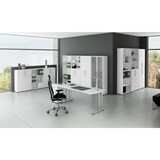 thumbnail of PROREGAL Schreibtisch Mauno | Ahorn | BxT 180x80cm | Arbeitshöhe 72cm | höhenjustierbar 0-10 mm | C-Fuß-Gestell Silber | Bürotisch