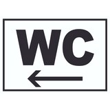 thumbnail of WC links Schild A6 Rückseite selbstklebend