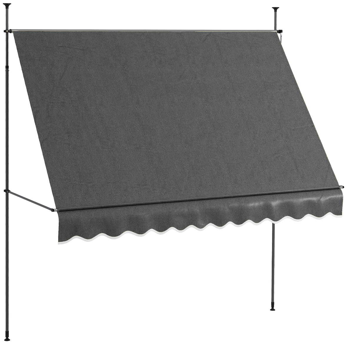 Toldo manual retráctil 300x120x210-300 cm toldo para balcón con manivela altura ajustable impermeable y anti-UV para jardín terraza ventanas