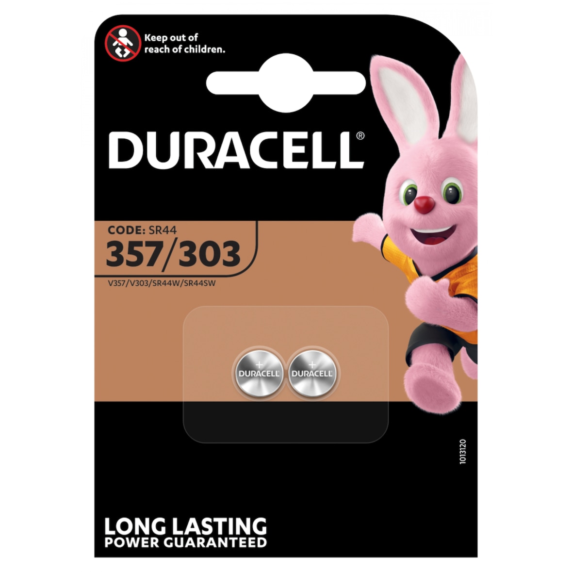 Duracell pilas de boton/moneda 303/357, oxido de plata, 1,5 v, 2 pieza(s), sr44