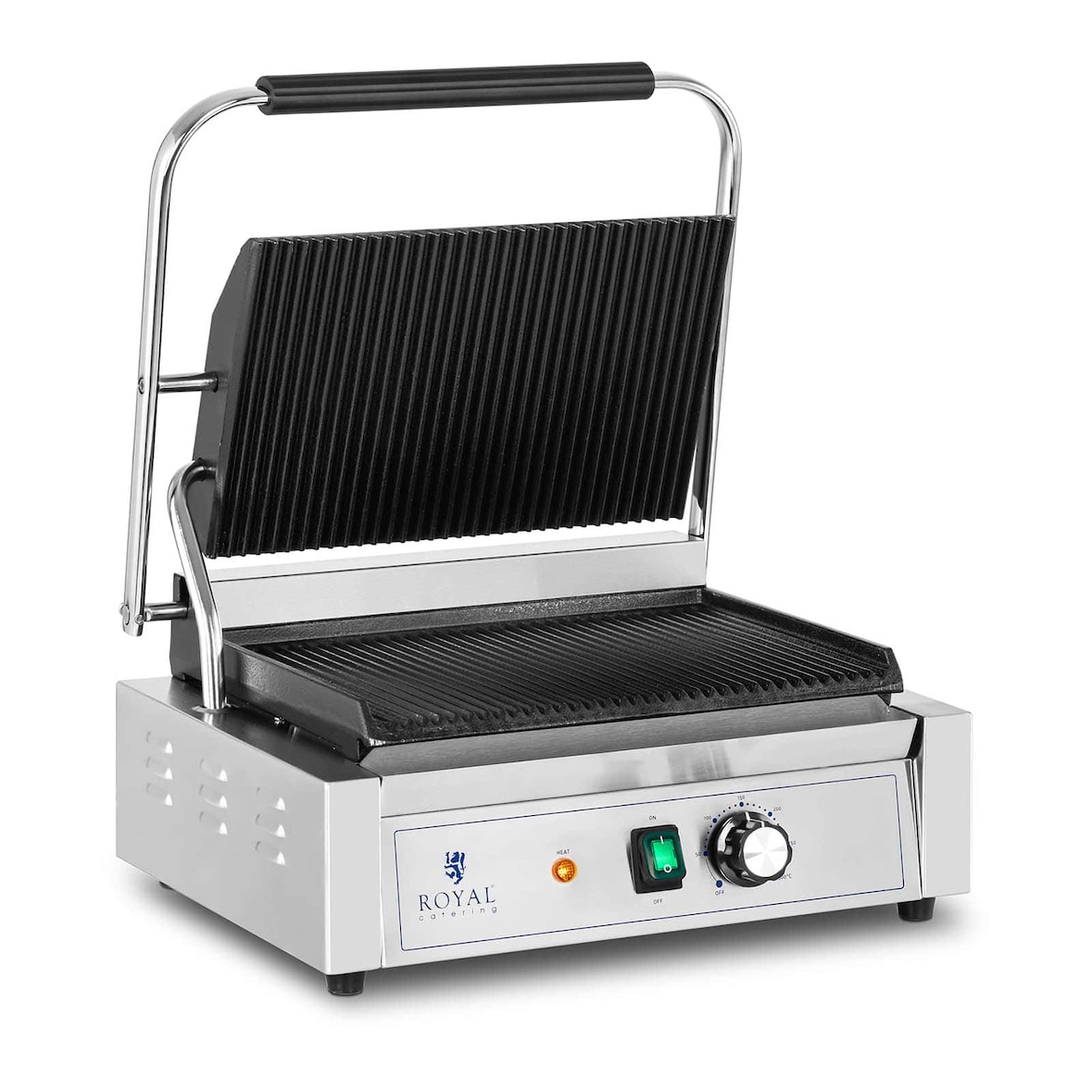 Helloshop26 - Professionele panini-grill broodrooster croque-monsieurmaker 2200 watt 50-300°C roestvrij staal 14_0004007