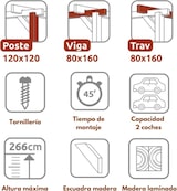 thumbnail of Cochera y Pérgola de Madera Laminada Lugo (Maderland)