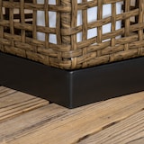 thumbnail of Outsunny linterna de jardín luces solares de ratán sintético con luces LED encendido y apagado automático para interior exterior 15,5x15,5x46 cm