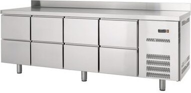 GastroHero Kühltisch Profi 0/8 mit Aufkantung - GN 1/1