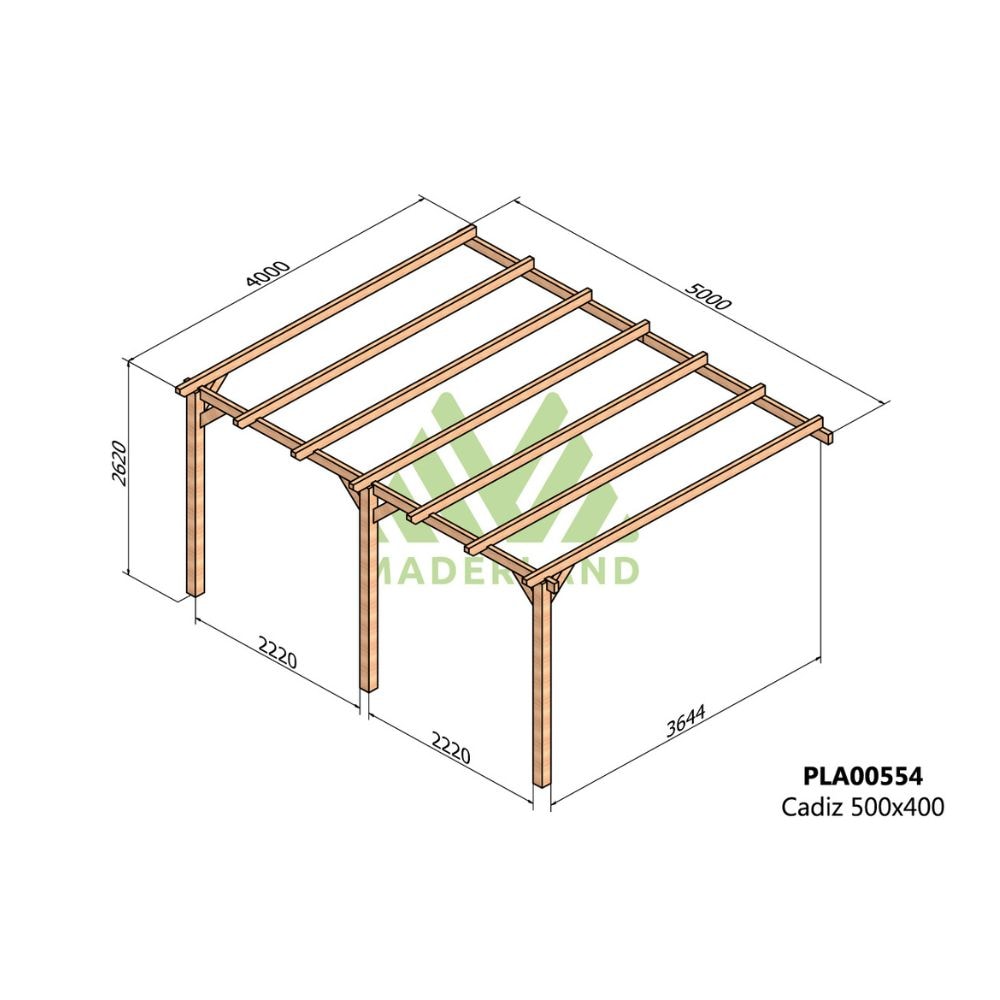Pérgola de Madera Laminada Adosada  - CÁDIZ