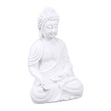 thumbnail of Relaxdays Buddha Figur, Polyresin, wetterfest & frostsicher, Gartendeko, HxBxT: 30x19,5x12 cm, Indoor & Outdoor, weiß